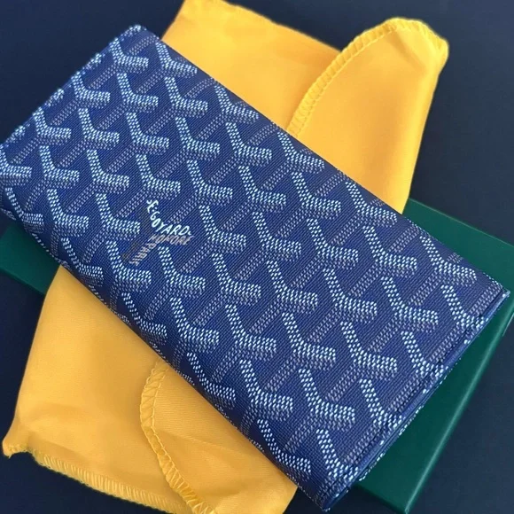 Fashion Blue Long Wallet Trifold Snap Closure - Picture 9 of 16